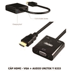 Cáp chuyền HDMI to VGA Unitek Y-6333